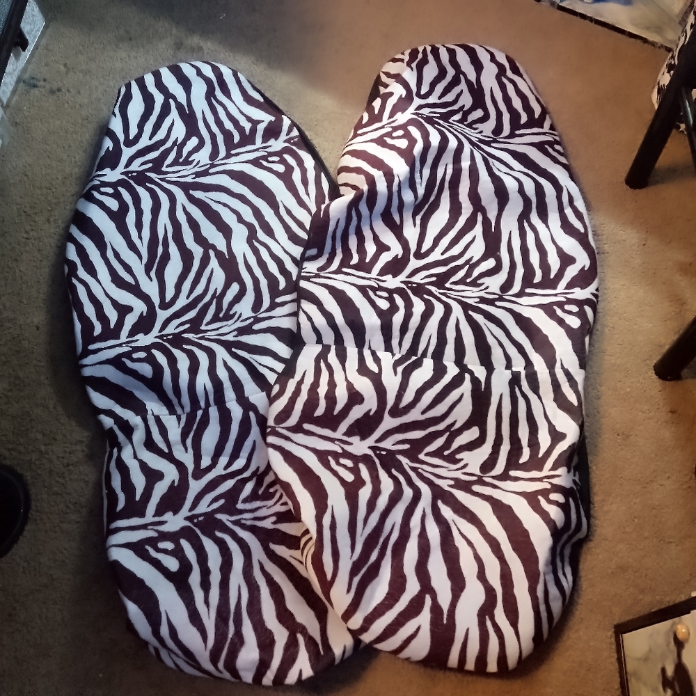 2 zebra print car seat covers